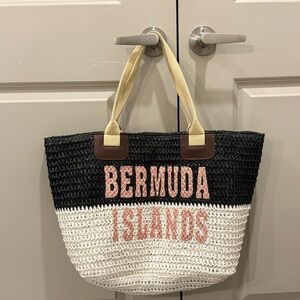 Lucky 7 USA Bermuda Islands Woven Beach Bag